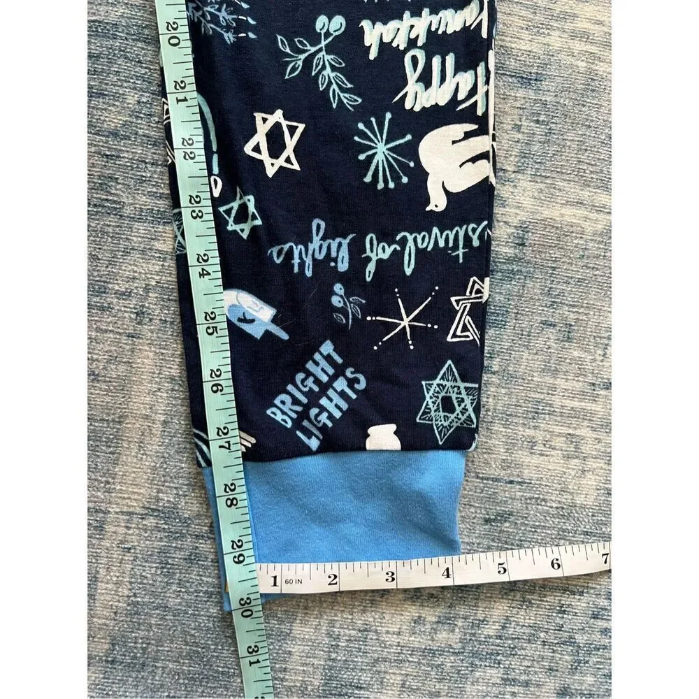 New! Blue White Hannukah Print Pajama Pants Women's Small - Picture 5 of 6